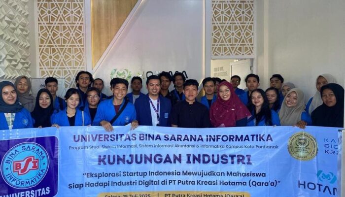 Mahasiswa UBSI Kampus Pontianak Kunjungi Startup Digital PT Kreasi Putra Hotama