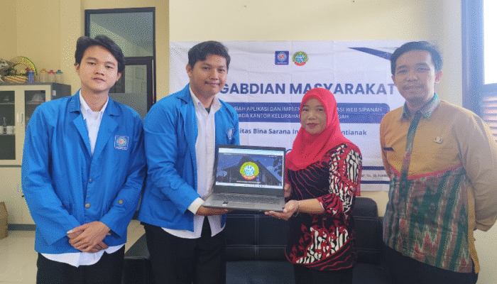 Mahasiswa UBSI Kampus Pontianak Hibahkan Aplikasi SIPANAH untuk Kantor Lurah Siantan Tengah