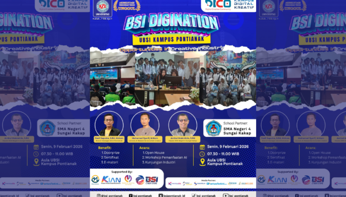 UBSI Kampus Pontianak Gelar BSI Digination, Kenalkan Peluang Industri Kreatif Digital kepada Siswa SMA