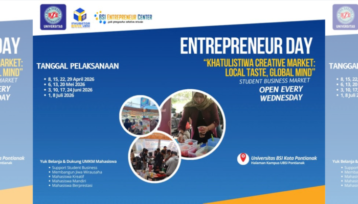 Entrepreneur Day “Khatulistiwa Creative Market” Hadir di UBSI Kampus Pontianak, Wadah Praktik Bisnis Mahasiswa