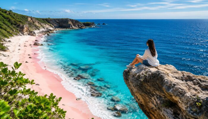 Spot SZA Pantai Pink Lombok, Surga Foto Estetik yang Diburu Wisatawan
