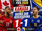 Hasil Piala Dunia 2026: Kanada dan Bosnia-Herzegovina Berbagi Poin Usai Bermain Imbang 1-1