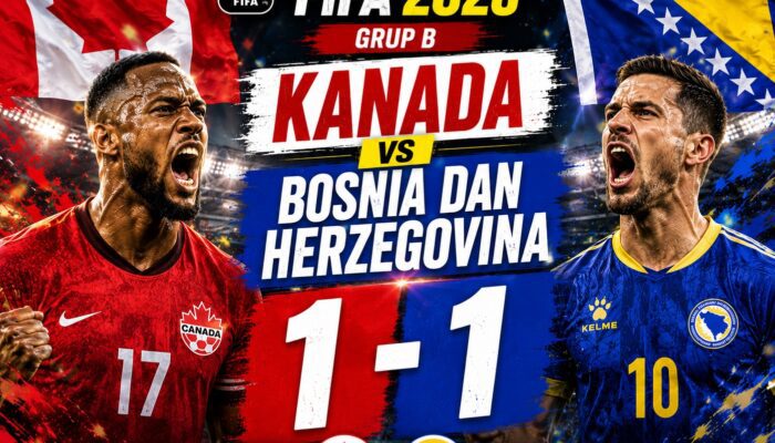 Hasil Piala Dunia 2026: Kanada dan Bosnia-Herzegovina Berbagi Poin Usai Bermain Imbang 1-1
