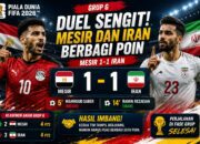 Hasil Piala Dunia: Mesir dan Iran Berbagi Poin, Duel Sengit Grup G Berakhir Imbang 1-1