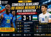RD Kongo Tundukkan Uzbekistan 3-1, Tiket Babak Gugur Berhasil Diamankan