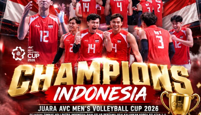 Indonesia Ukir Sejarah! Timnas Voli Putra Juara AVC Men’s Volleyball Cup 2026 Usai Bungkam Korea Selatan 3-0