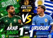 Hasil Piala Dunia 2026: Arab Saudi dan Uruguay Berbagi Poin, Laga Berakhir Imbang 1-1