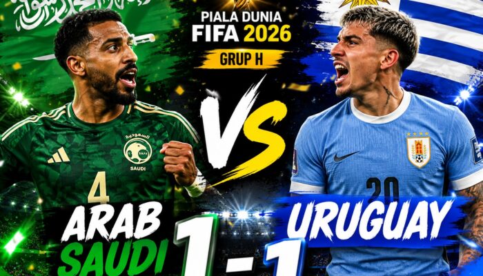 Hasil Piala Dunia 2026: Arab Saudi dan Uruguay Berbagi Poin, Laga Berakhir Imbang 1-1