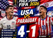 Hasil Piala Dunia 2026: Amerika Serikat Pesta Gol, Paraguay Tumbang 4-1