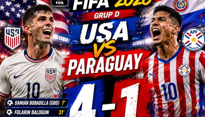 Hasil Piala Dunia 2026: Amerika Serikat Pesta Gol, Paraguay Tumbang 4-1