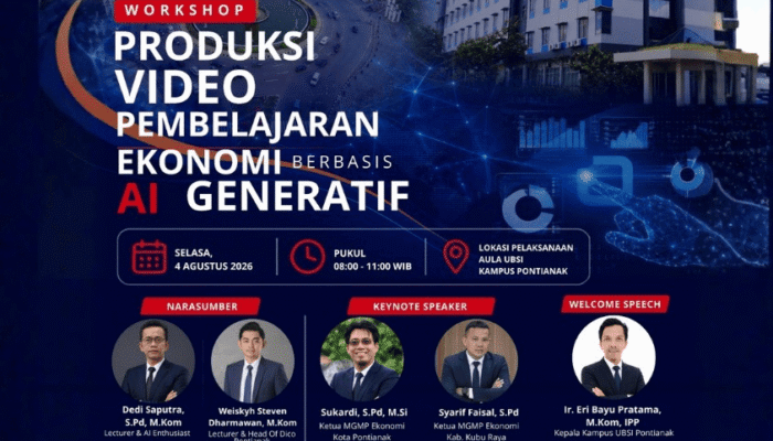 Workshop Produksi Video Pembelajaran Berbasis AI Generatif, DICO Pontianak Gandeng UBSI Tingkatkan Kompetensi Guru Ekonomi