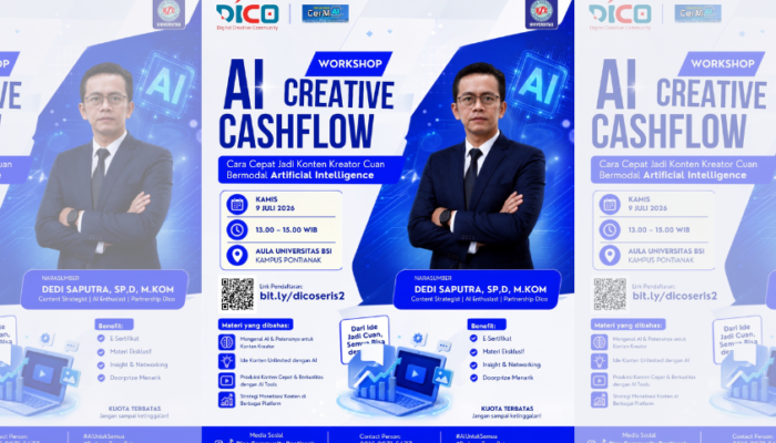 Workshop AI Cashflow DICO dan UBSI Kampus Pontianak Bekali Generasi Muda Jadi Konten Kreator Cuan Berbasis AI