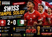 Swiss Pecah Kutukan! Tumbangkan Aljazair 2-0, Lolos ke Babak 16 Besar Piala Dunia FIFA 2026