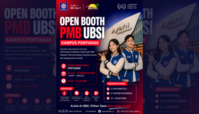 Cari Info Kuliah Kini Tak Harus ke Kampus, UBSI Kampus Pontianak Hadir di Ayani Mega Mall