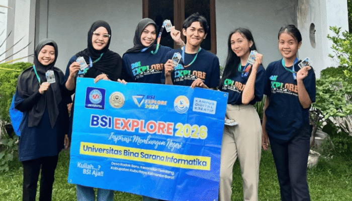 Perjalanan Penuh Tantangan, Peserta BSI Explore 2026 UBSI Kampus Pontianak Tiba di Desa Radak Baru