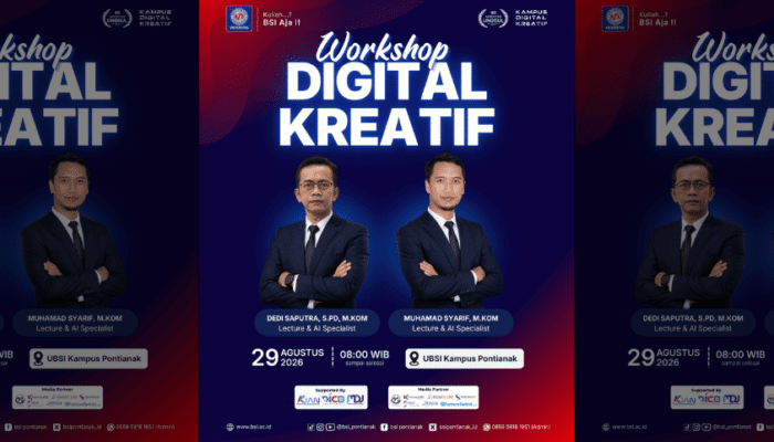 Workshop Digital Kreatif UBSI Kampus Pontianak Siap Kupas Pemanfaatan AI Bersama Dua AI Specialist
