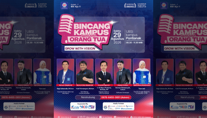 Bincang Kampus Bersama Orang Tua, UBSI Kampus Pontianak Hadirkan Alumni Sukses hingga Mahasiswa Berprestasi